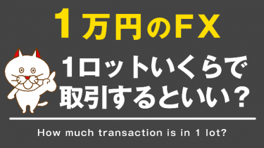 【FX】１万円でFXをするなら1ロットどの位で取引するべきか？